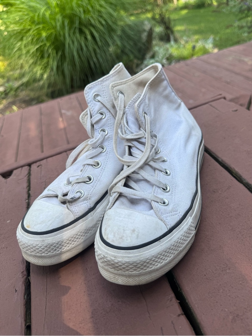 Converse Chuck Taylor White High-Top Platform Canvas Sneakers | 8
